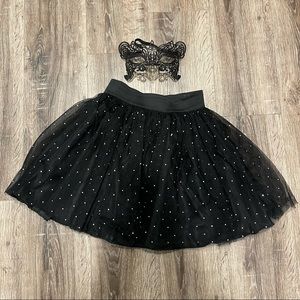 Black Halloween Costume Skirt Tutu and Mask
